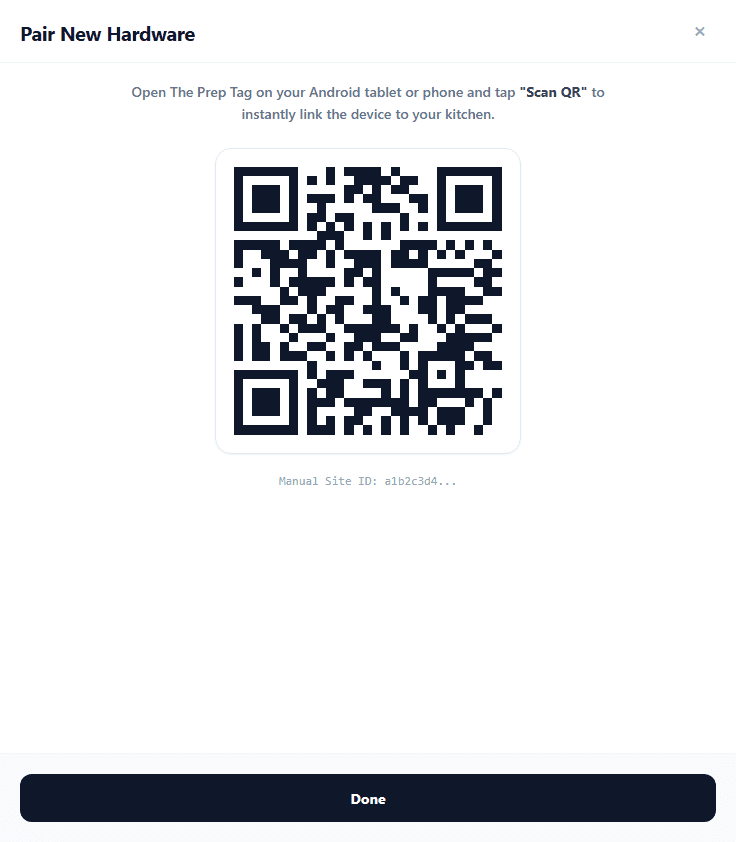 Connect Your Kitchen — Pair Android devices instantly using secure QR-based setup.